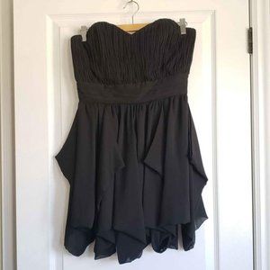 ASOS mini ruffle strapless dress black, size 8